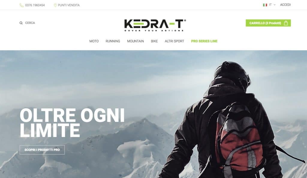 Sito web e-commerce Kedra-T