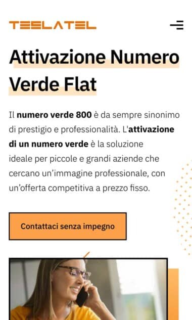 Versione mobile del sito web Teslatel
